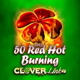 50 Red Hot Burning Clover Links slot logo by Novomatic at SkyHills Casino
