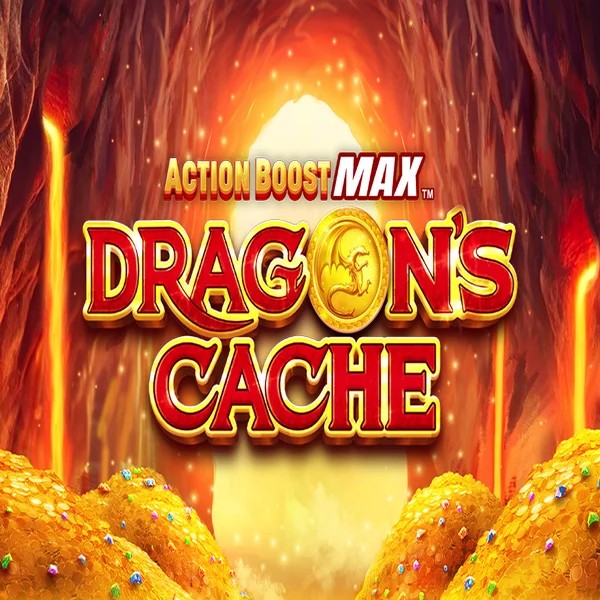 Official Slots logo: Action Boost Max Dragon's Cache by SpinPlay Games at SkyHills Casino