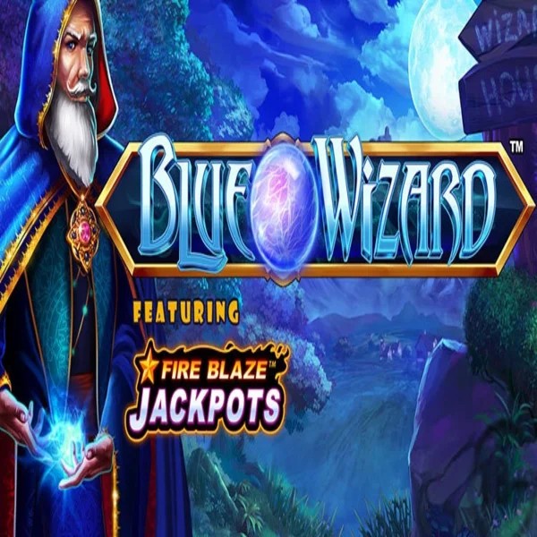 Blue Wizard Fire Blaze Jackpots by Rarestone Gaming, showcased at sky-hills-casino.org – game logo