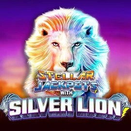 Try Stellar Jackpots with Silver Lion slot by Lightning Box Game on sky-hills-casino.org – logo image